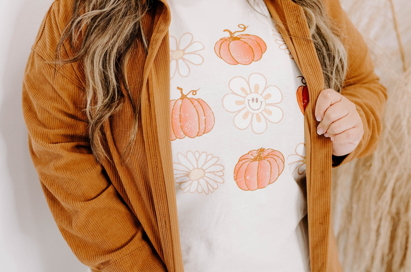 Boho Daisy Pumpkin  / DTF Printed