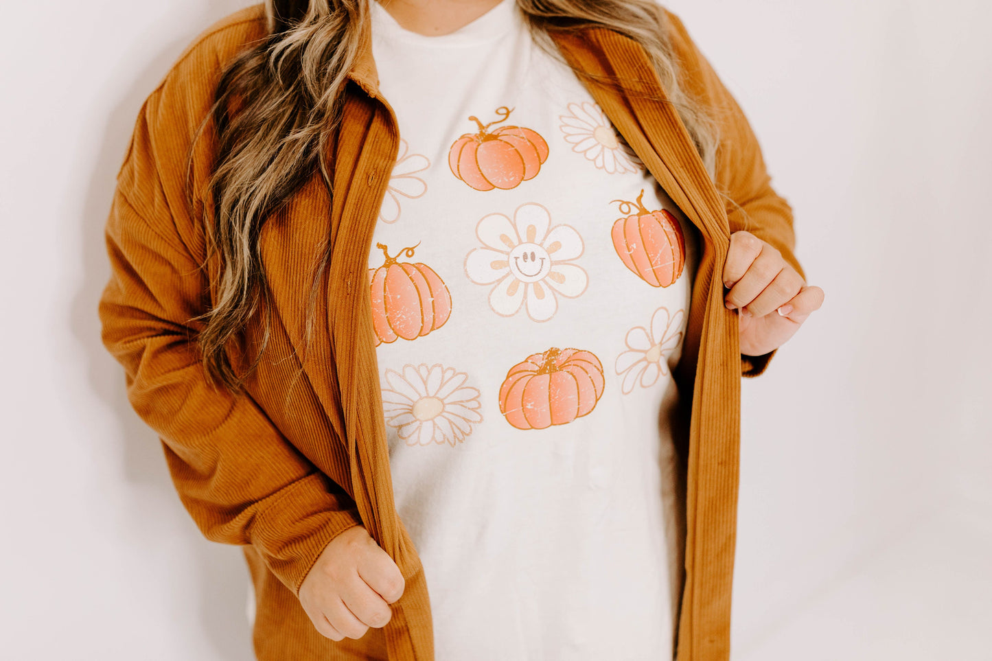 Boho Daisy Pumpkin  / DTF Printed