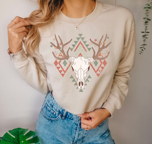 Merry Bull .... Graphic Crew Neck - DTF Printed