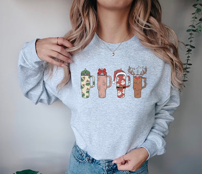 Cups of Cheer .... Graphic Crew Neck - DTF Printed