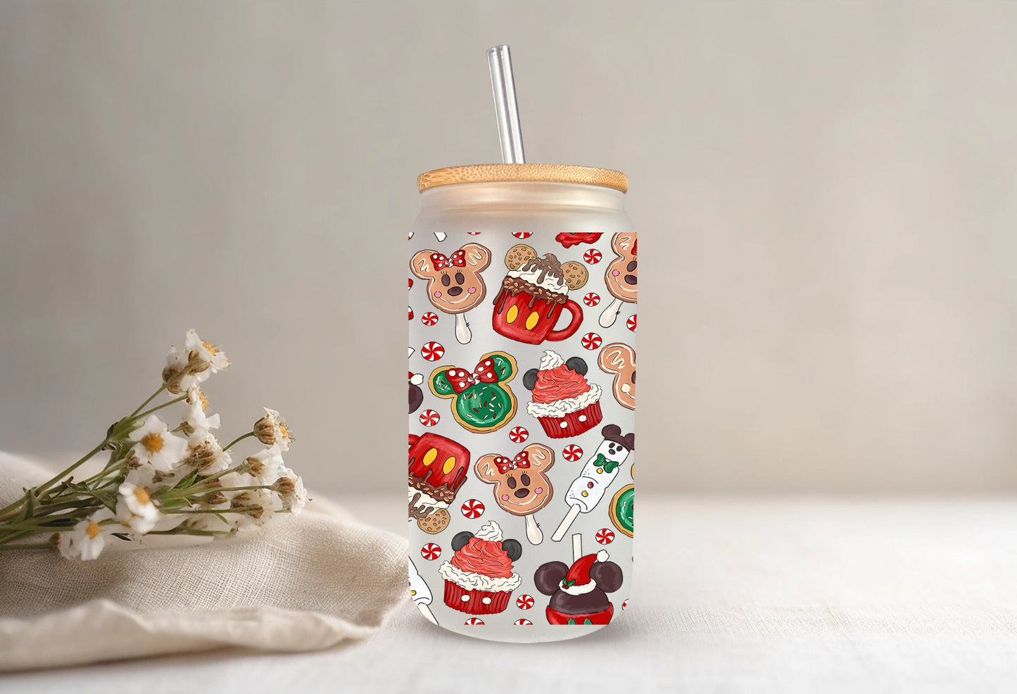 Festive Nights -  Frosted Glass - Dishwasher Safe