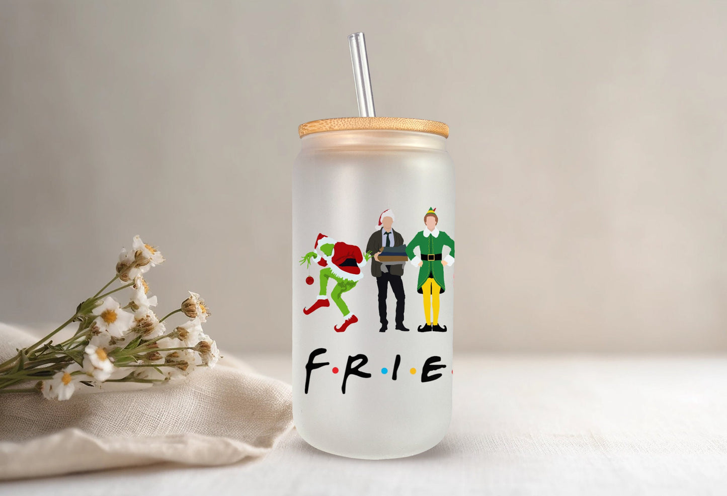 Merry Together, Frosted Glass - Dishwasher Safe