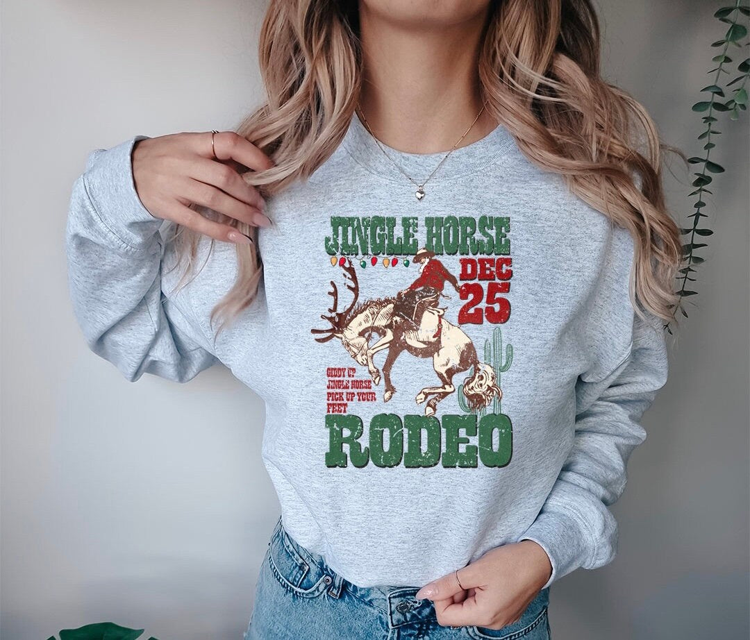 Jingle Horse Rodeo.... Graphic Crew Neck - DTF Printed