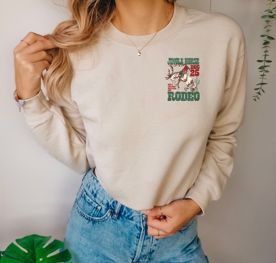 Jingle Horse Rodeo.... Graphic Crew Neck - DTF Printed