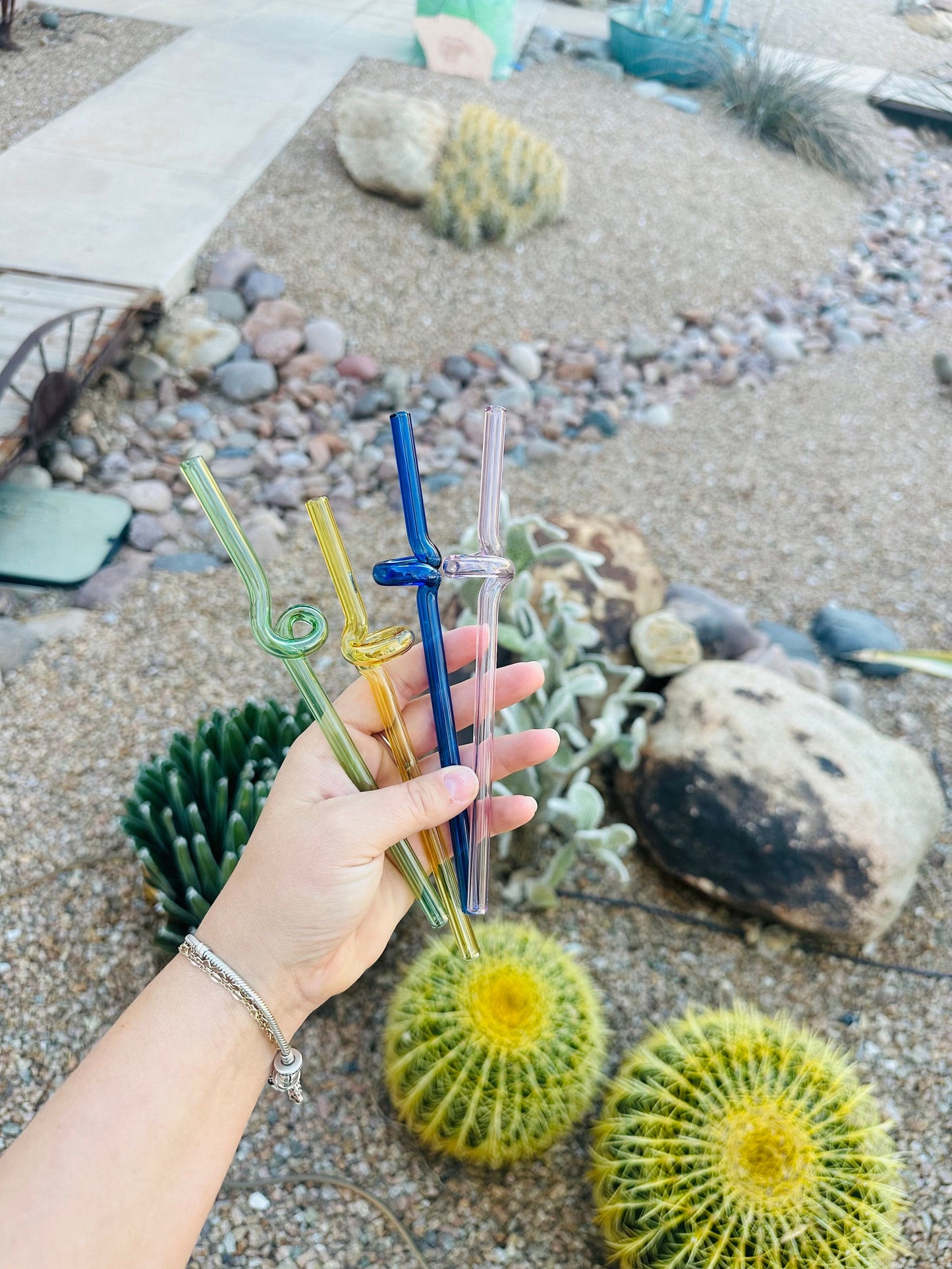 Colored Glass Straw- twisted - Dishwasher Safe