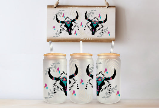 Boho Western Printed Libby Glass - Dishwasher Safe