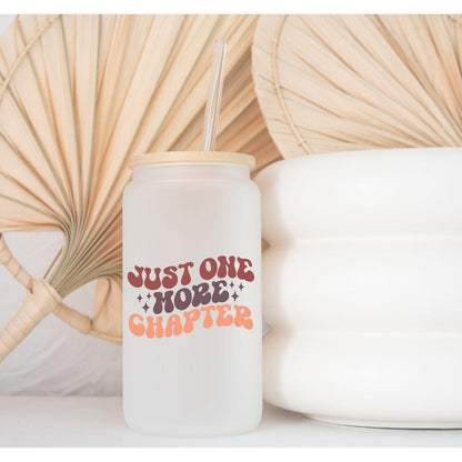 Just One More Chapter Printed Libby Glass - Dishwasher Safe