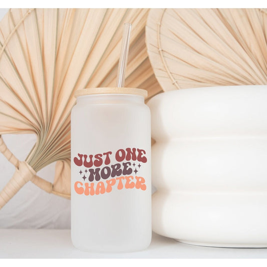 Just One More Chapter Printed Libby Glass - Dishwasher Safe