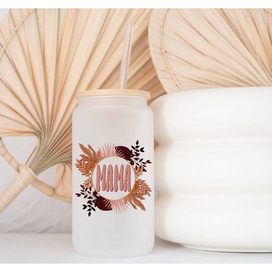 Mama Floral Printed Libby Glass