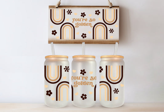You're so golden, Printed Libby Glass - dishwasher safe