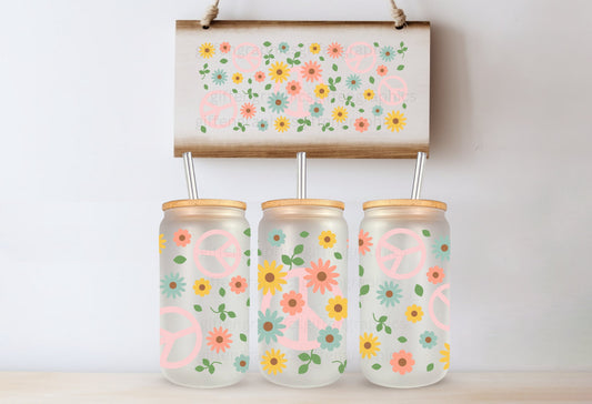 Hippie Summer Printed Glassware - Dishwasher Safe
