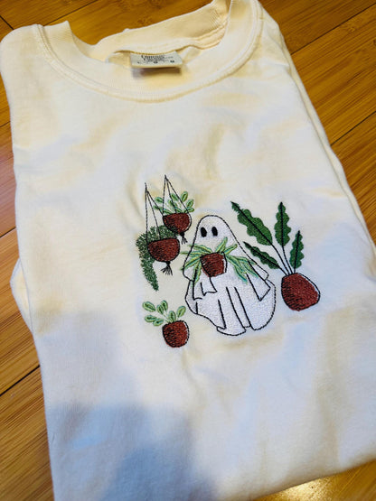 EMBROIDERED ghost plant lover tee or crew