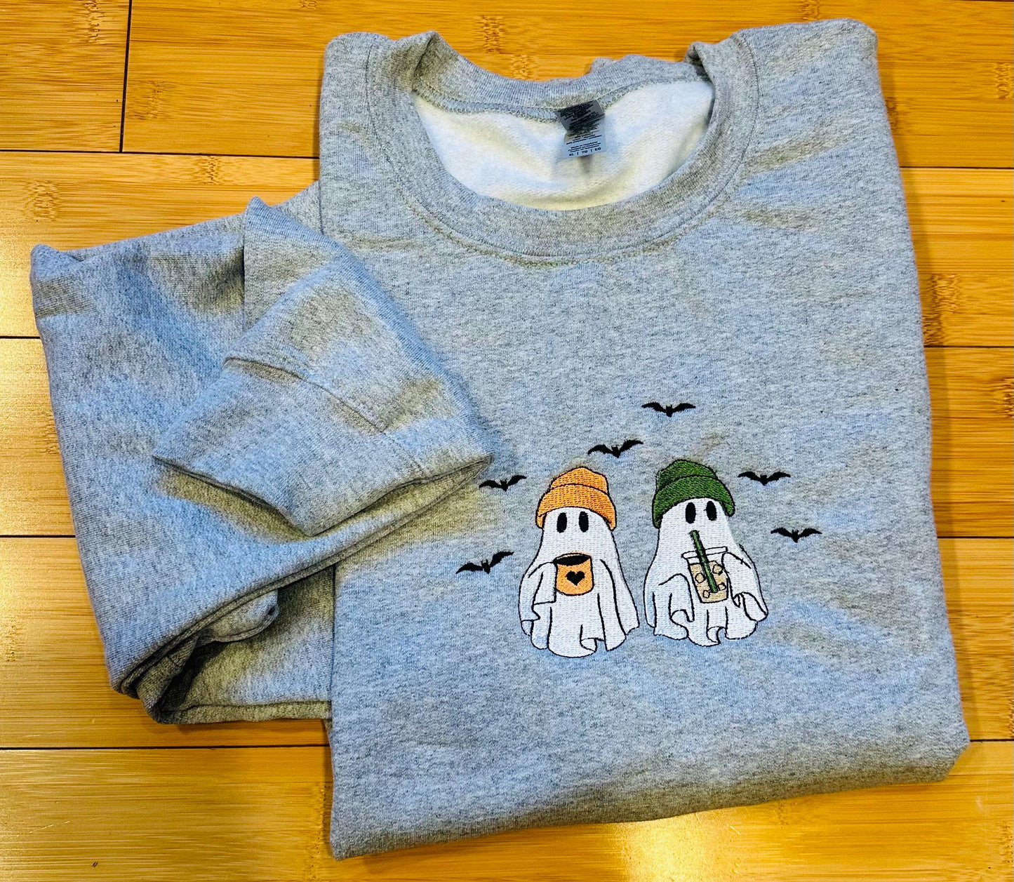 EMBROIDERED ghost coffee lovers crew or tee
