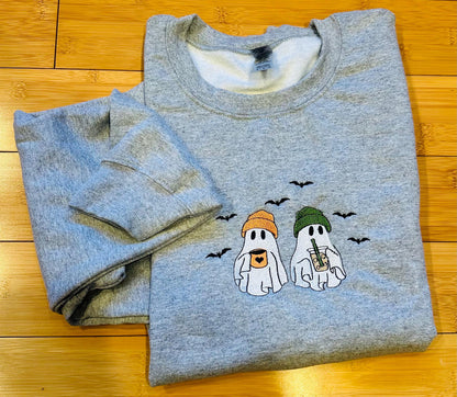 EMBROIDERED ghost coffee lovers crew or tee