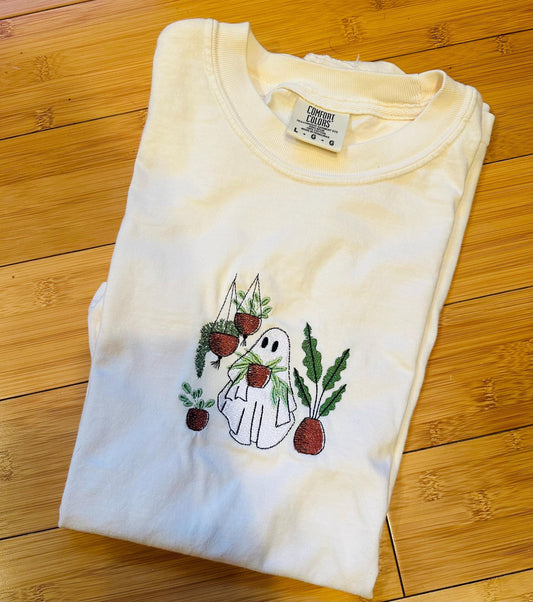 EMBROIDERED ghost plant lover tee or crew