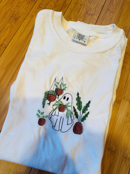 EMBROIDERED ghost plant lover tee or crew