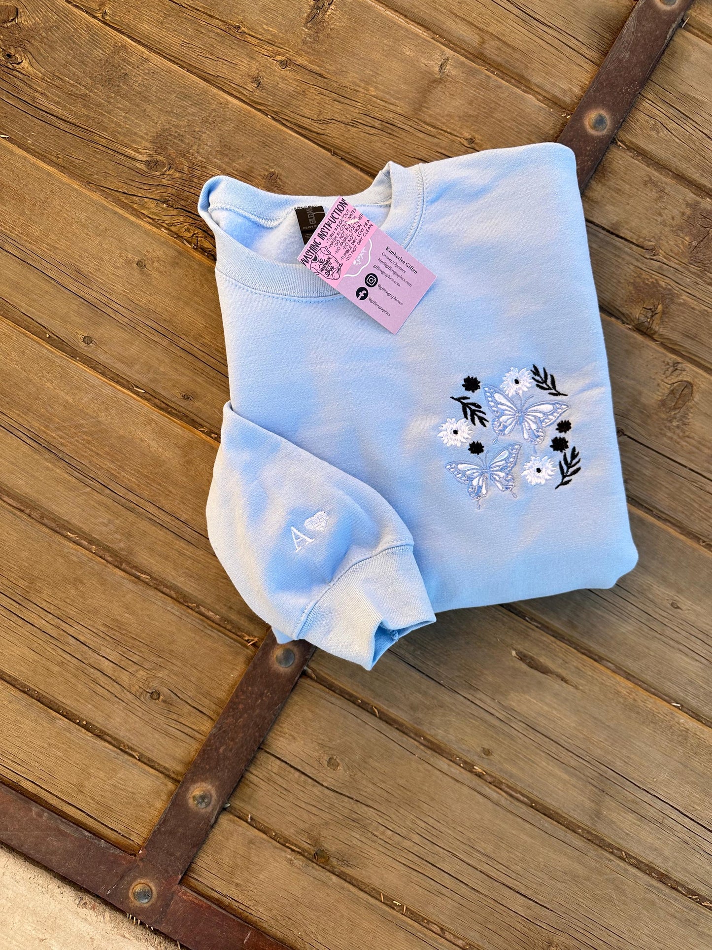 EMBROIDERED "Butterfly Bliss" Crew