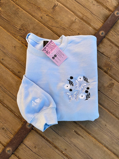 EMBROIDERED "Butterfly Bliss" Crew