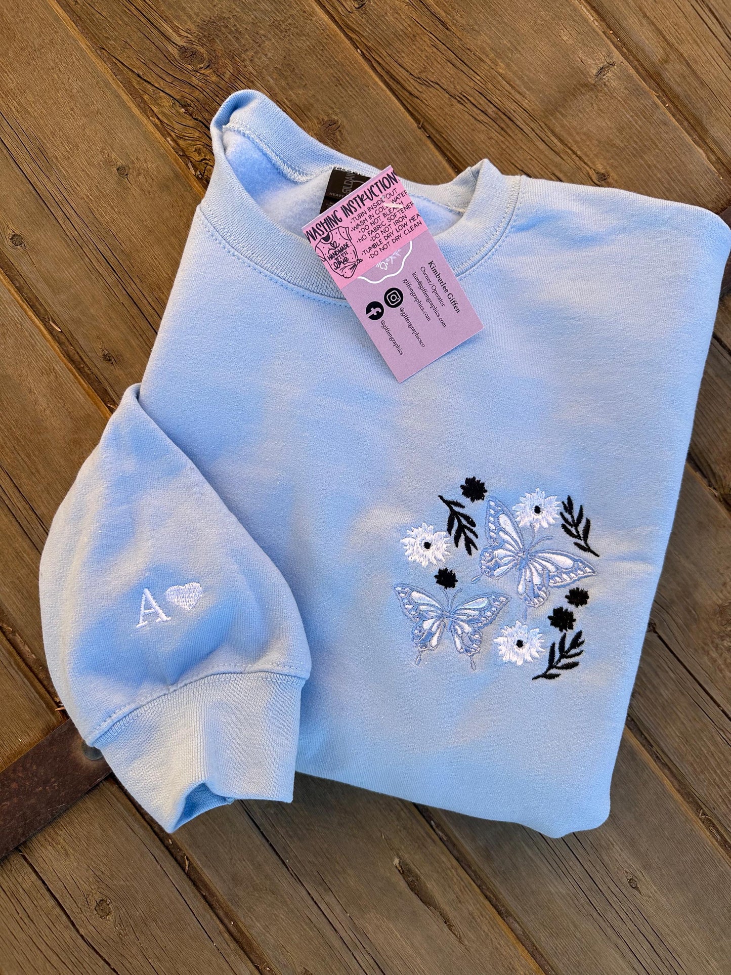 EMBROIDERED "Butterfly Bliss" Crew