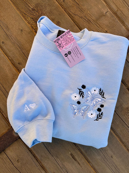 EMBROIDERED "Butterfly Bliss" Crew