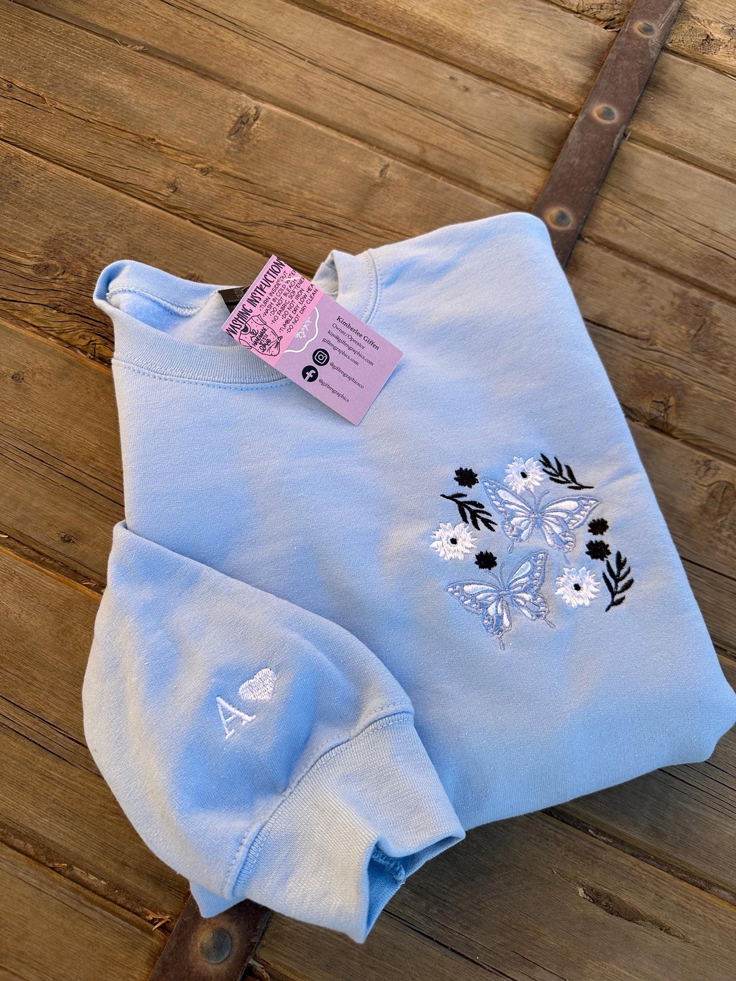 EMBROIDERED "Butterfly Bliss" Crew