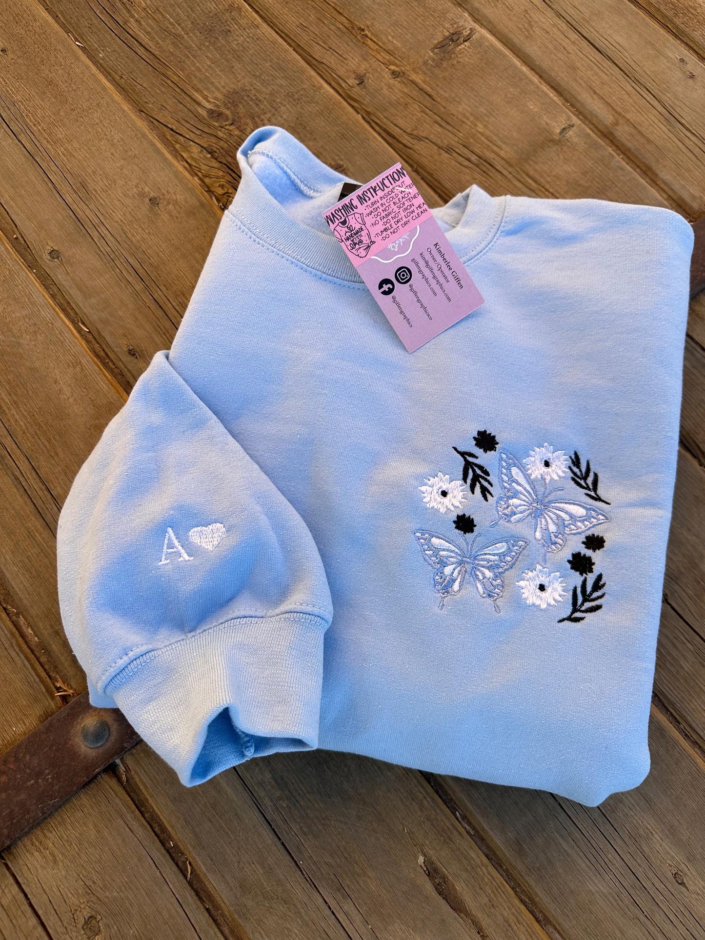 EMBROIDERED "Butterfly Bliss" Crew