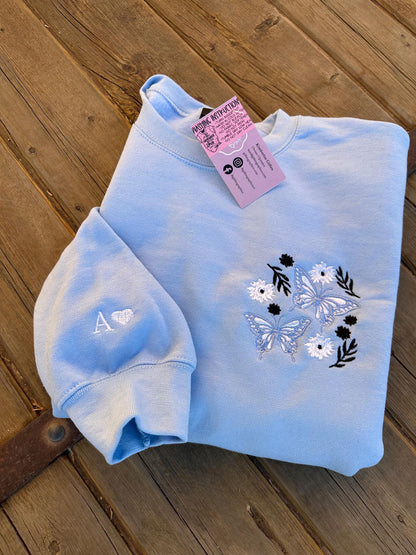 EMBROIDERED "Butterfly Bliss" Crew