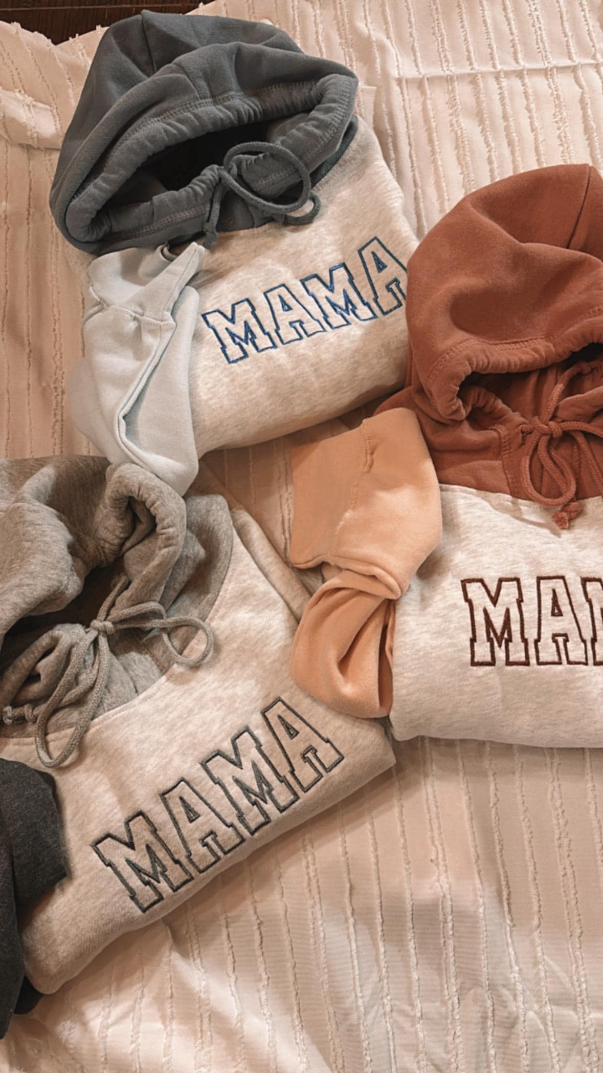 Blue Colorblocked Crew "MAMA"