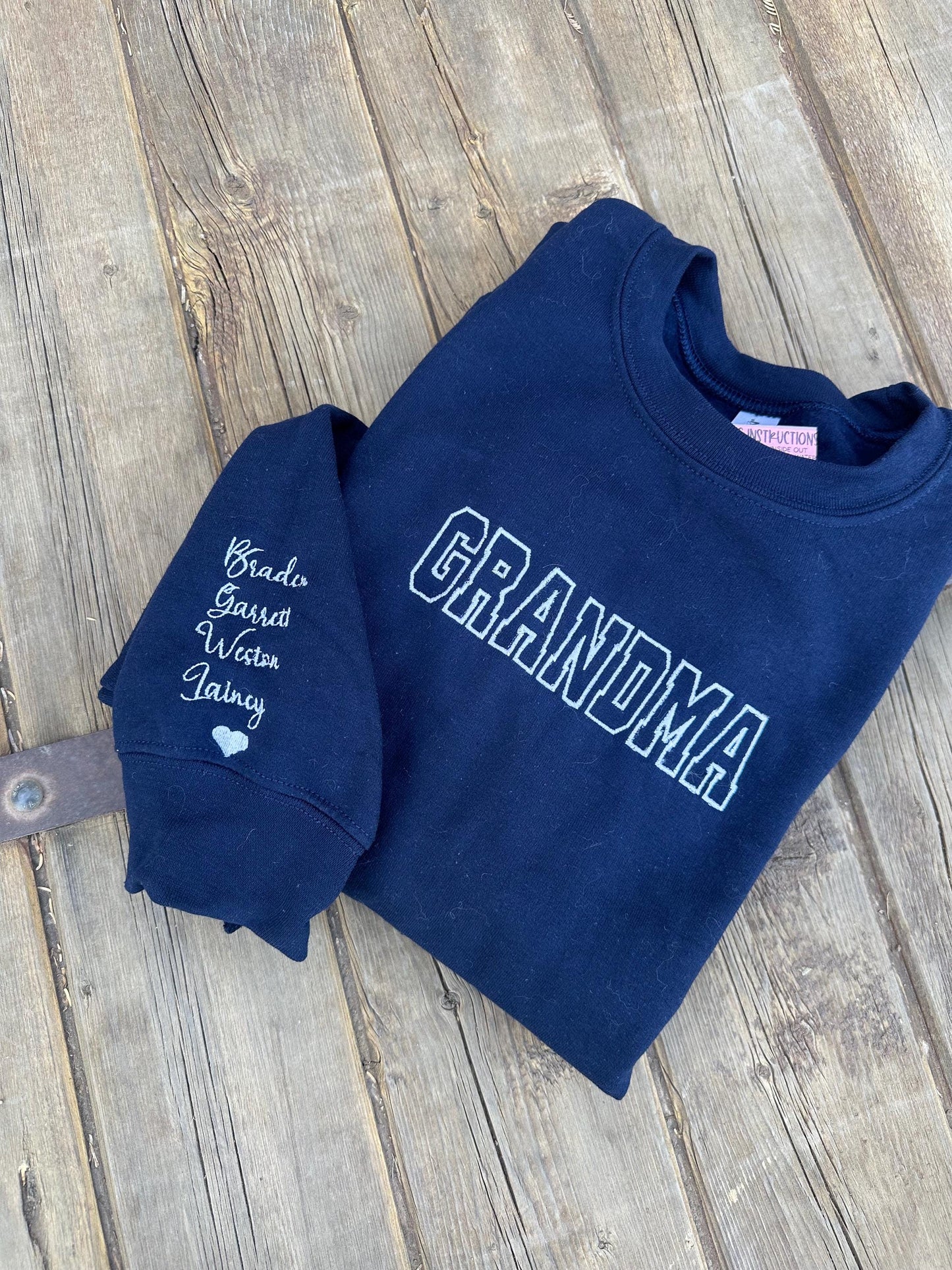 Blue Colorblocked Crew "MAMA"