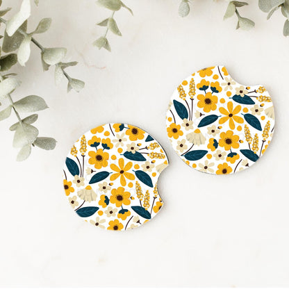 Set of 2 Car Coasters- Birds and Bees