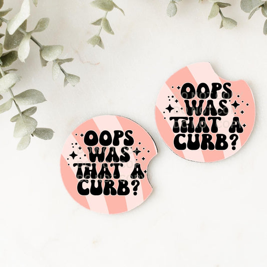 Set of 2 Car Coasters - oops, was that a curb