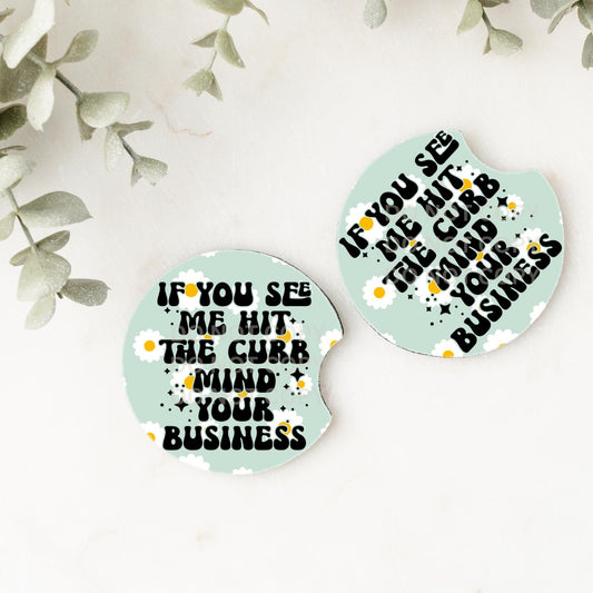 Set of 2 Car Coasters - mind your business