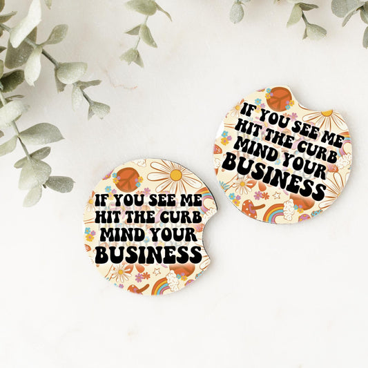 Set of 2 Car Coasters - Hit the Curbs