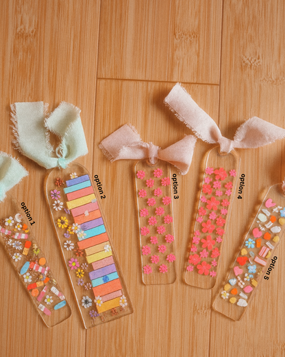 Acrylic book marks with tassel ribbon