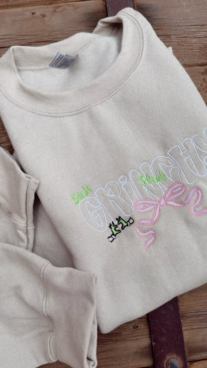 Embroidered Mean One.. Crew Neck