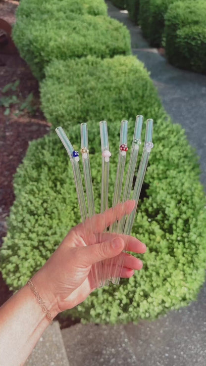 Tiny Mushroom Glass Straw - Dishwasher Safe