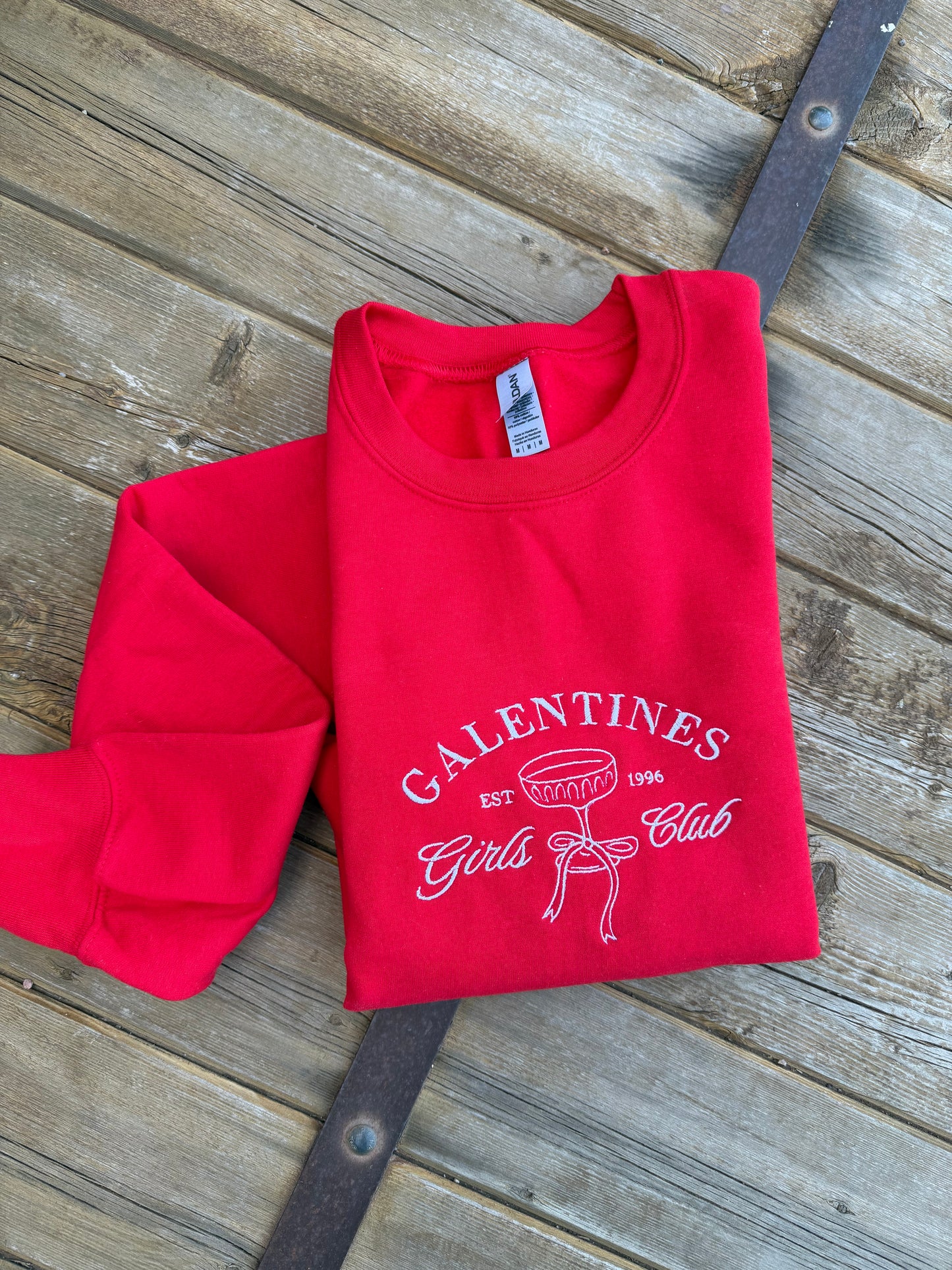 EMBROIDERED "galentines girls club" crew