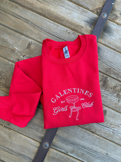 EMBROIDERED "galentines girls club" crew